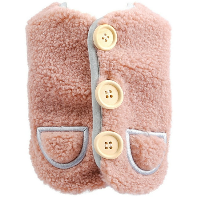 Pet Vest Soft Warm Puppy Coat Dog Clothes with Buttons for Small and Medium Dogs