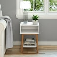 thumbnail image 2 of Plank+Beam Mid - Century Modern Nightstand with Cubby Shelf, Solid Wood Bedside Table for Bedroom, 2 of 6