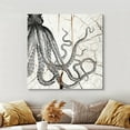 thumbnail image 3 of wall26 Canvas Print Wall Art Wood Ring Effect Cartoon Octopus Animals Wildlife Wood Panels Modern Art Farmhouse/Country Expressive Multicolor Warm for Living Room, Bedroom, Office - 16"x16", 3 of 5