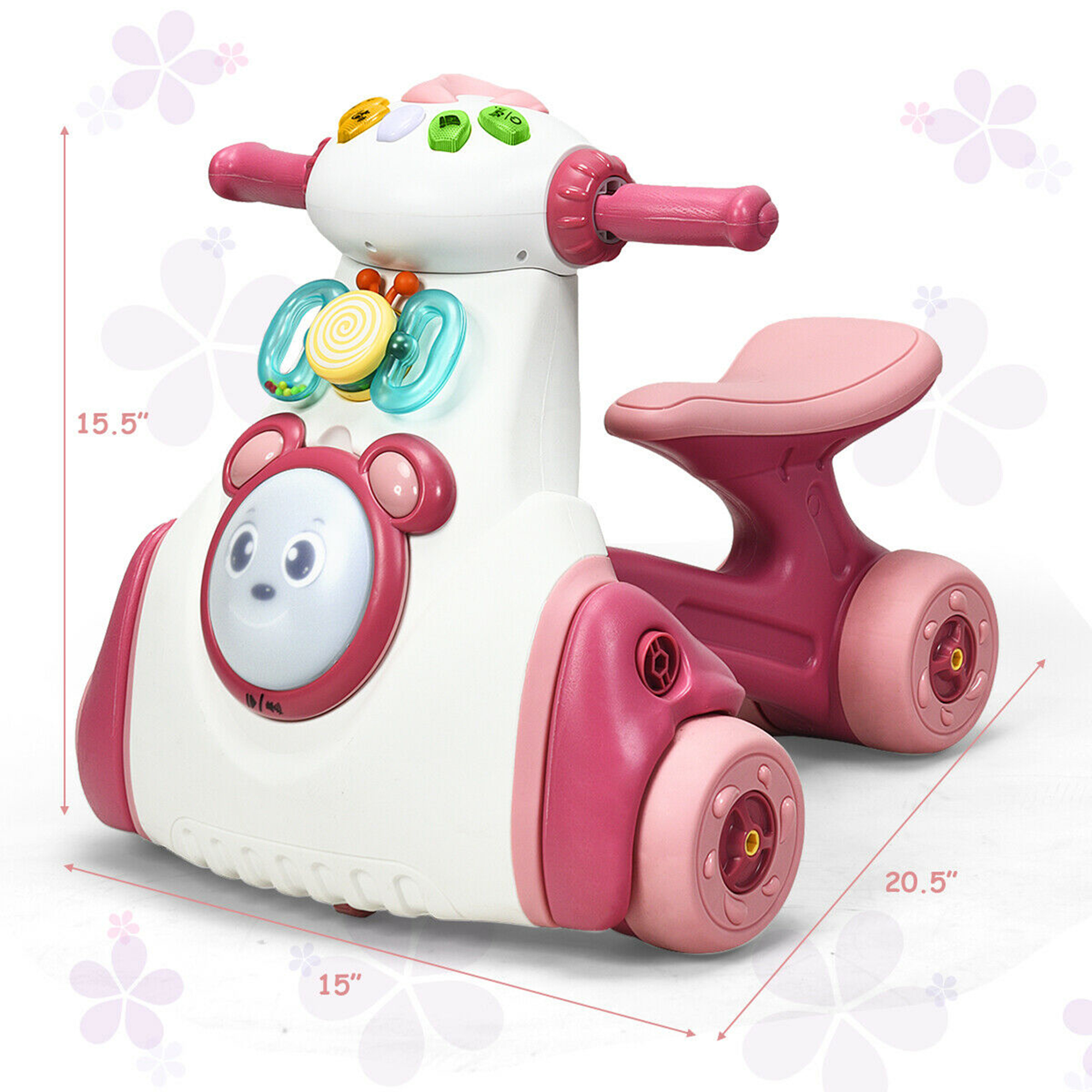 Gymax Baby Balance Bike Musical Ride Toy w/ Sensing Function & Light Toddler Walker - image 2 of 10