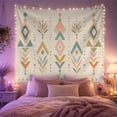 thumbnail image 2 of Symmetrical Geometric Art Set Against an Off-White Background, Serene Boho for Home Decor Enthusiasts, Abstract Wall Art Housewarming Gift Tapestry Wall Hanging for Living Room and Bedroom, 2 of 7