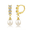 Gold+White, variant on BAMIKI Elegant S925 Sterling Silver (14K Gold-Plated) White Pearl Clip-On Earrings, featuring a hypoallergenic clasp and set with 5A-grade cubic zirconia and lustrous teardrop-shaped pearls—stylish w