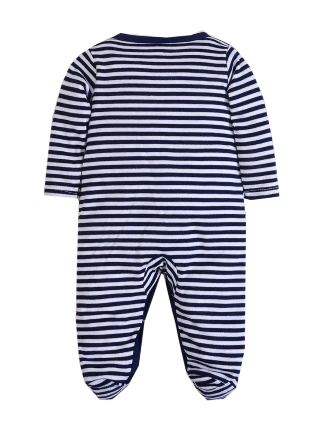 QEFJNO Newborn Baby Boys' 3-pack Sleep and Play Footies Pajamas One-Piece Sleeper Button Jumpsuit Cotton Striped PJs