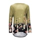 thumbnail image 2 of Camisetas de mujer Estampado floral Manga larga Otoño Loose Fit Pullover Blusa Túnica para el trabajo, 2 of 5
