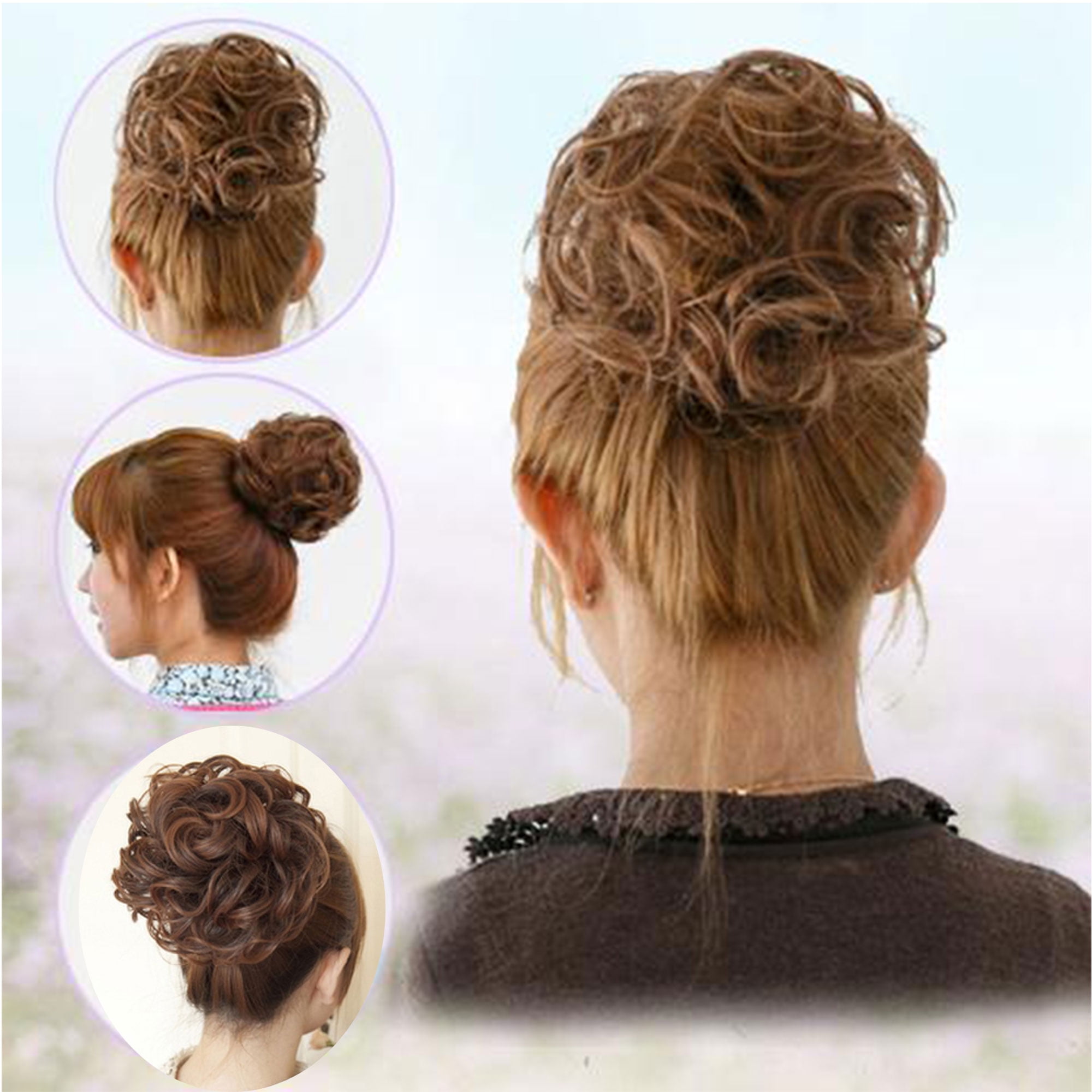 Florata Short Messy Curly Dish Hair Bun Extension Easy Stretch Hair Combs Clip In Ponytail Extension Scrunchie Chignon Tray Ponytail Walmart Com Walmart Com