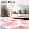 thumbnail image 2 of ODIKA 3'x5' Machine Washable Non-Slip Area Rug, Abstract Watercolor Foldable with Painterly Brushstroke Design High Traffic Rug with Pad, Pink, 590587, 2 of 8