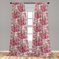 thumbnail image 2 of Watercolor Floral Window Curtains, Springtime Inspired Flowers Vintage Pattern Painting Style Art, Lightweight Decor 2-Panel Set with Rod Pocket, Pair of - 28"x84", Rose Pistachio Green, by Ambesonne, 2 of 3