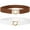 Coffee+White, variant on Timarkment 2pcs Women Elastic Skinny Belt for Dresses Stretch Belt Golden Buckle Coffee Black Belt for Women Ladies Belts
