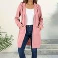 thumbnail image 6 of bbyeadc Long Hoodies for Women Casual Womens Zip Up Hoodie Fashion Oversized Long Jackets Lightweight Hooded Sweatshirt Fleece Hoodie with Pockets, Pink M, 6 of 7