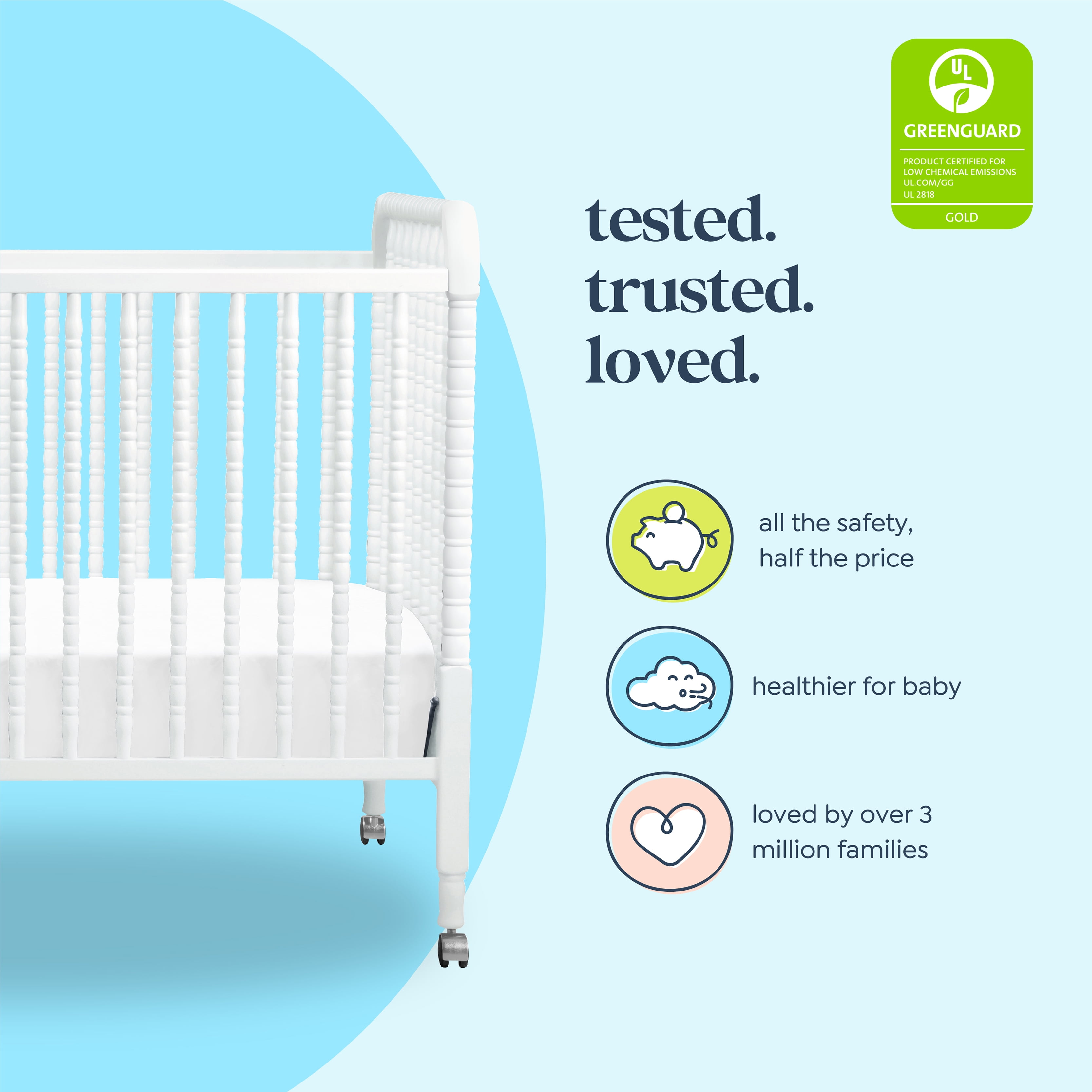DaVinci Jenny Lind 3-in-1 Convertible Crib in White