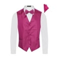 thumbnail image 2 of Men's Premium Vertical Lines Tone on Tone Stripes Vest - NeckTie – Bow Tie - Pocket Square 4 Piece Set for Suits & Tuxedos-Many Colors, 2 of 4