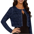thumbnail image 5 of Summer Cardigans for Women Lace Long Sleeve Hollow Out Crochet Cardigans Boho Floral Spring Breathable Lace Crochet Knit Kimono Blue XL, 5 of 6