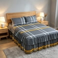 thumbnail image 4 of Bed Skirt Set Ruffled Design Polyester Fabric with Elastic Fit Hide Storage for Bedroom Decor, 4 of 9