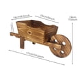 thumbnail image 3 of Hyknon Wooden Wagon Plantser Box, Garden Plants Cart with Wheels Handle, Rural Farmhouse Flower Basket, Cart Storage Basket Decor for Home Garden Outdoor Balcony Vegetables Flowers Herbs 18.5"L 7.5"H, 3 of 7