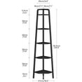 thumbnail image 6 of Corner Shelf, 5-Tier Ladder Corner Shelf, Ladder Bookshelf, 59.6" Tall Vertical Display Stand, Metal Frame Bookshelf, for Living Room, Bedroom, Kitchen, Black, 6 of 17