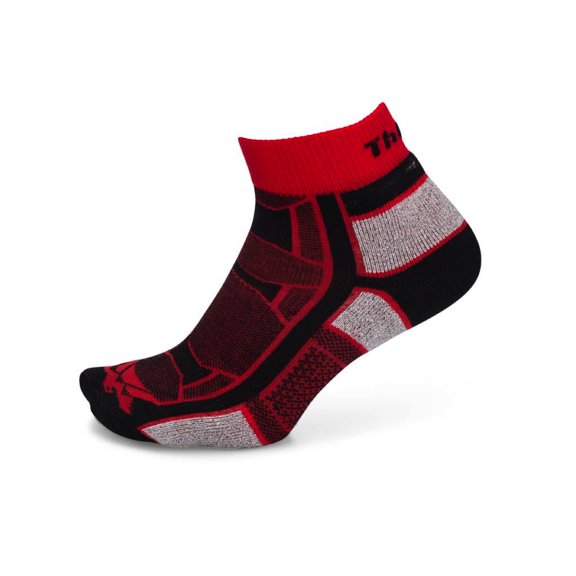 Thorlos Large Unisex Trail Running Lite Cushion Qtr Socks - Red Thunder