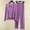 Purple, variant on Dianli Gifts 3PC Women Round Neck Long Sleeve Pajama Set Includes Top Pants And Inner Layer Loose Comfortable Home Sleepwear Breathable Soft Relaxed Fit Easy Care Nightwear