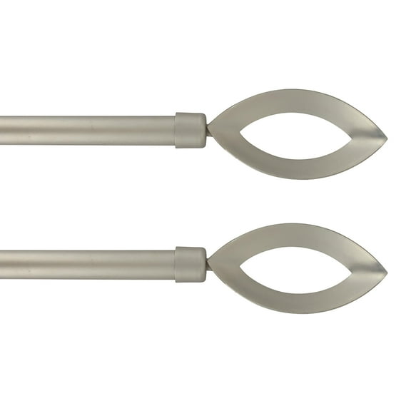 2 Pack Adjustable 3/4" Single Window Curtain Rod 50" to 82" Silver