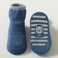 thumbnail image 2 of Odeerbi Infants Toddlers Floor Socks Kids Boys Girls Baby Non Slip Soles Grip Cartoon Cute Ankle Walking Socks Dark Blue, 2 of 5