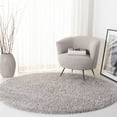 thumbnail image 2 of SAFAVIEH Fontana Jamie Solid Plush Shag Area Rug, Grey, 5'3" x 5'3" Round, 2 of 6
