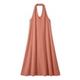 thumbnail image 7 of QUNYINEY Beach Summer Womens Dresses Red A Line Long Sleeveless Sundress Loose Fit Halter Vacation Casual Dresses, 7 of 7