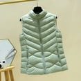 thumbnail image 6 of Women's Padded Vest Autumn Winter Ultra Light Zipper Closure Warm Sleeveless Jacket Slim Fit Windproof Stand-up Collar Waistcoat for Home Work, 6 of 8