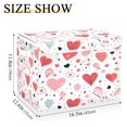 Valentine Heart Storage Bin with Lid Large Cloth Storage Boxes Foldable