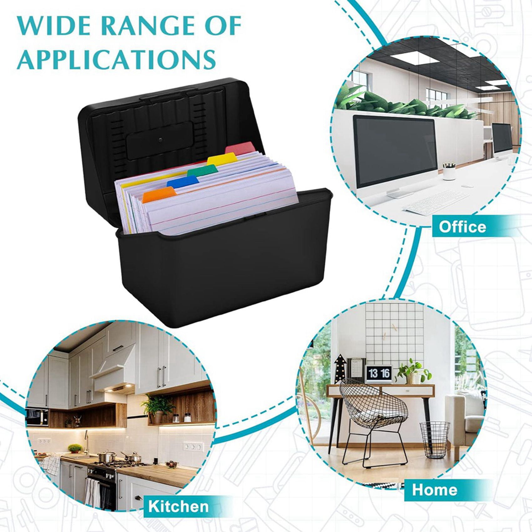 2X Index Card Holder with Dividers and Ruled Index Cards, 60 Index Card Dividers 600 Ruled Index Cards 3 X 5Inch