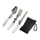 thumbnail image 1 of Sonducket Juego de 3 cucharas para acampar, tenedor plegable para comer, rebanador de transporte de acero inoxidable, vajilla de pesca para Kits de desorden para acampar, 1 of 6
