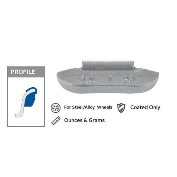 Perfect Equipment PWWT200N 2 oz Enduit Poids de Roue de Camion Léger&44; Boîte de 25