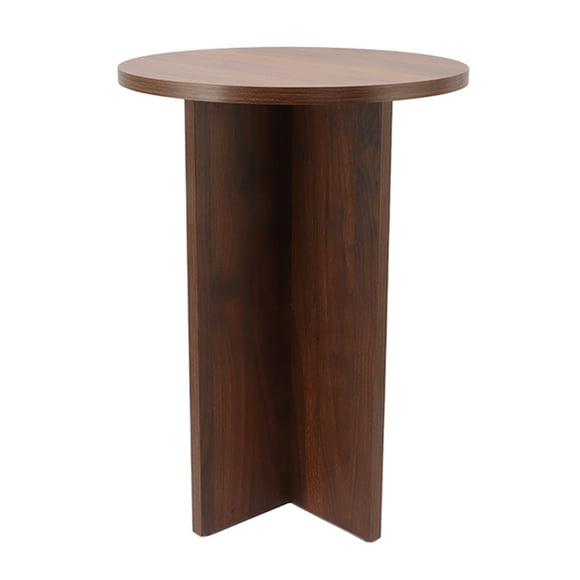 YUMILI Petite Table Ronde en Bois Massif, Tables De Chevet Rétro en Bois, Couleur Thé Ancien, Table Basse Et Thé pour Salon Et Chambre à Coucher