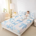 thumbnail image 4 of Homewish Cute Bow Ribbon Twin Sheet Sets,Cartoon Bowtie Twin Fitted Sheet,Blue Princess Bowknot Flat Sheet For Girls Kids,Ultra Soft Home Decor,3 Pieces, 4 of 7