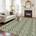 thumbnail image 2 of 5'x8' Area Rugs, Sage Green Boho Indoor Outdoor Area Rug for Living Room Bedroom, Vintage Ethnic Tribe Abstract Art Geometric Washable Bathroom Rugs Kitchen Floor Carpet Mats Home Decor Aesthetic, 2 of 8