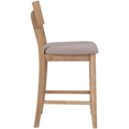 25.5" Transitional Wood Counter Stool in Grey Padded Seat