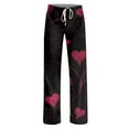 thumbnail image 5 of Resicozy Women's Valentine Pajama Pants Casual Long Pajama Lounge Pants Drawstring Sleepwear Heart Print Design Purple Pink 3XL, 5 of 6
