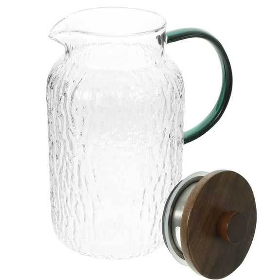 HOMEMAXS Transparent Glass Water Pitcher with Large Handle for Comfortable Use and Storage 48 oz