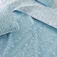 thumbnail image 2 of Great Bay Home Floral Striped Microfiber Reversible Quilt Set With Shams (Full / Queen, Linear Floral Blue), 2 of 4