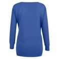 thumbnail image 4 of ibuvkizy Womens Long Sleeve Tops,Shirts for Women,Oversized Tshirts Shirts for Women Solid Workout Sweatshirts Casual Basic Long Sleeve Shirt Classic V-Neck Tops Blue,XL, 4 of 4