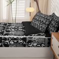 thumbnail image 5 of Homewish Nature Botanical Tree Zipper Twin Comforter Sets with Fitted Sheet and 2 Pillowcases,Vintage Plants Zipper Bedding Set,Black White,Black Reversible,4pcs, 5 of 8