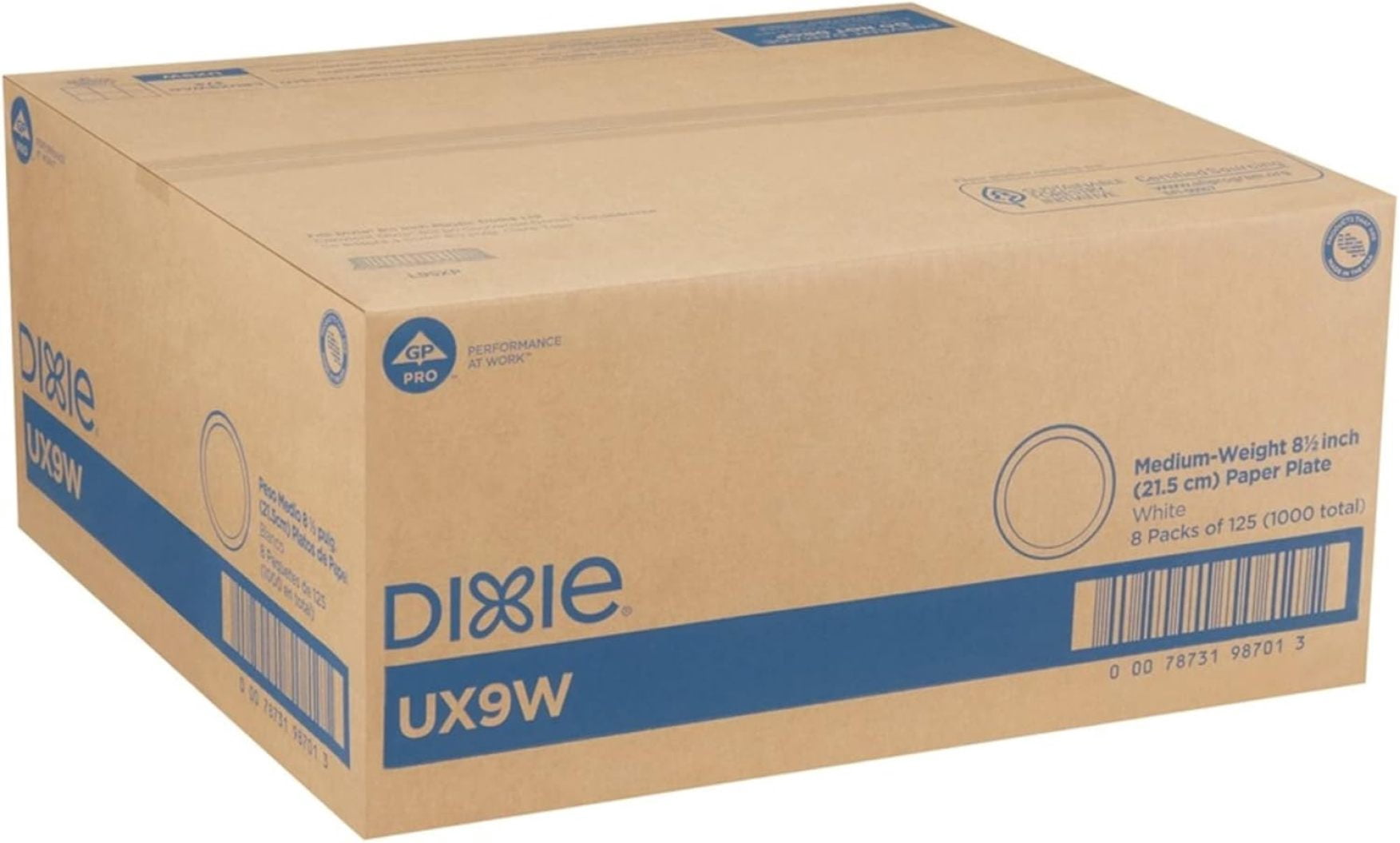 ZLGP UX9WS Pathways Wise Size Paper Plate, 8.5" Diameter (Case of 4 Packs, 125 Plates per Pack)