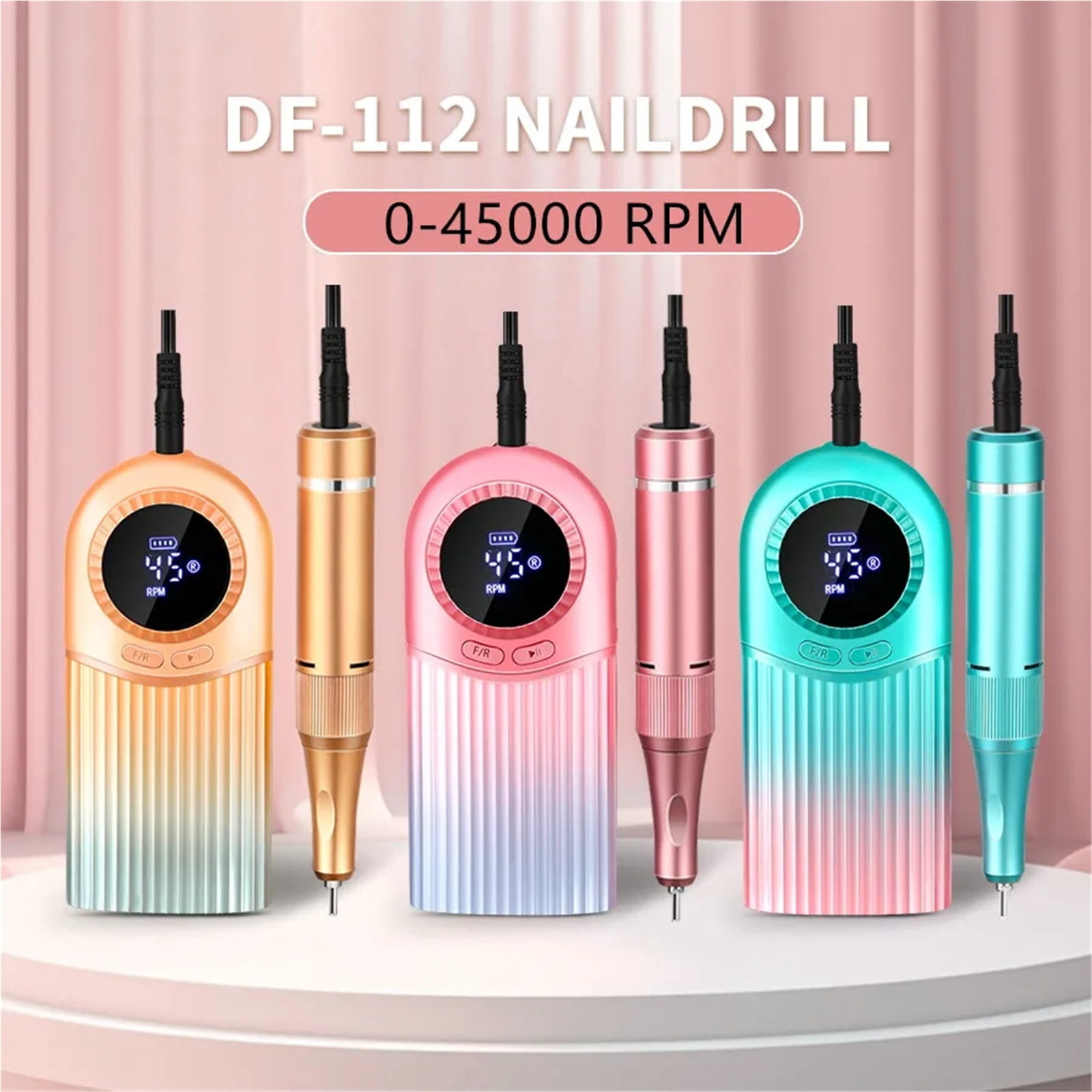 45000Rpm Nail Drill Machine Electric Portable Nail File Rechargeable Nail Sander for Gel Nails Polishing for Home Manicure Salon