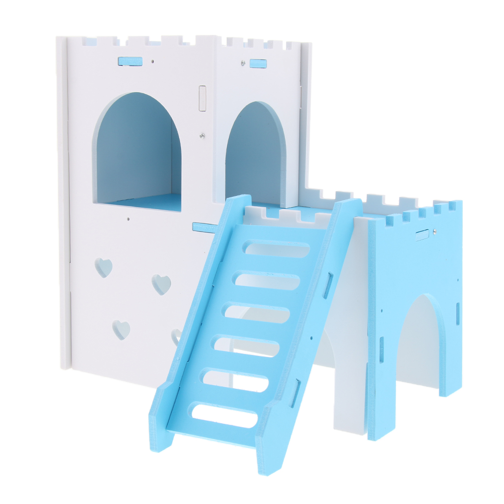 Exquisite Small Pet Sleeping Toy Hamster Lookout House Hamster House Cage Blue