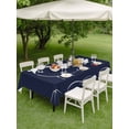 thumbnail image 4 of Outdoor Tablecloth with Umbrella Hole for Patio/Picnic/Party/Camping, Navy Blue Modern Waterproof Table Cloth Rectangle Table Cover Washable, Farmhouse Rabbit Abstract Art (60"x 120"), 4 of 8