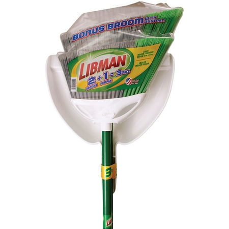 Libman 3 Pack 2 Angle brooms With 1 Dustpan
