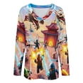 thumbnail image 4 of Ninjago Womens T Shirts V Neck Long Sleeve Tops Causal Loose Summer T-Shirts XL, 4 of 7