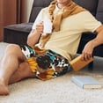 thumbnail image 5 of Fuzoiu Vintage Sunflowes Print Pajama Shorts for Men, Men's Pajama Bottoms,Mens Lounge Sleepwear,Pajama Pants with Pocket-Large, 5 of 6