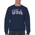 thumbnail image 2 of Smartprints USA Patriotic Stars and Stripes Men's Sweatshirt, Navy, 2XL, 2 of 3