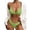 Green, variant on Minjewel Women's Ribbed Two Piece Swimsuit with Boyleg Bottoms,Solid Color Textured Bikini Set with Ribbed Trim,for Summer Beach,Sky Blue,S