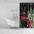 thumbnail image 4 of NIGHTMARE BEFORE CHRISTMAS Shower Curtain Fabric, Cool Cartoon Merry Christmas Jack Skellington and Sally Shower Curtains for Kids Christmas Bathroom Decor with 12 Hooks (Color-07), 4 of 6
