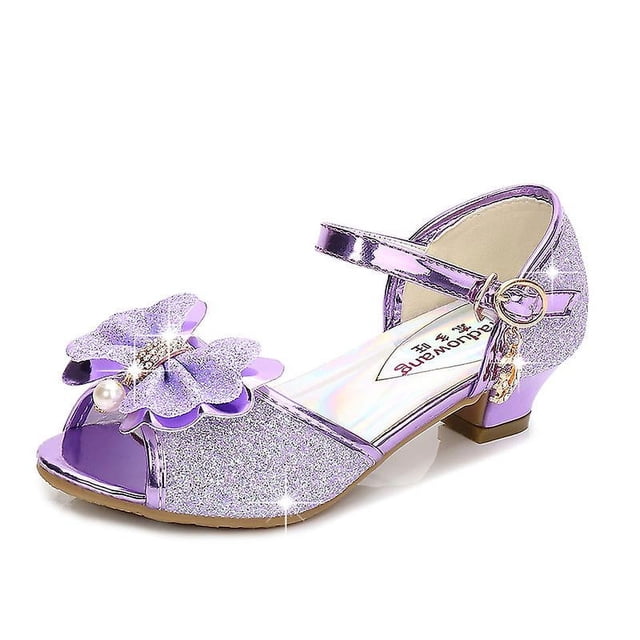 Sandalias para niñas con lazo de diamantes de imitación, zapatos de baile latino para niñas de 5 a 13 años, sandalias de verano para niñas, zapatos de princesa con tacón alto, sandalias para niños